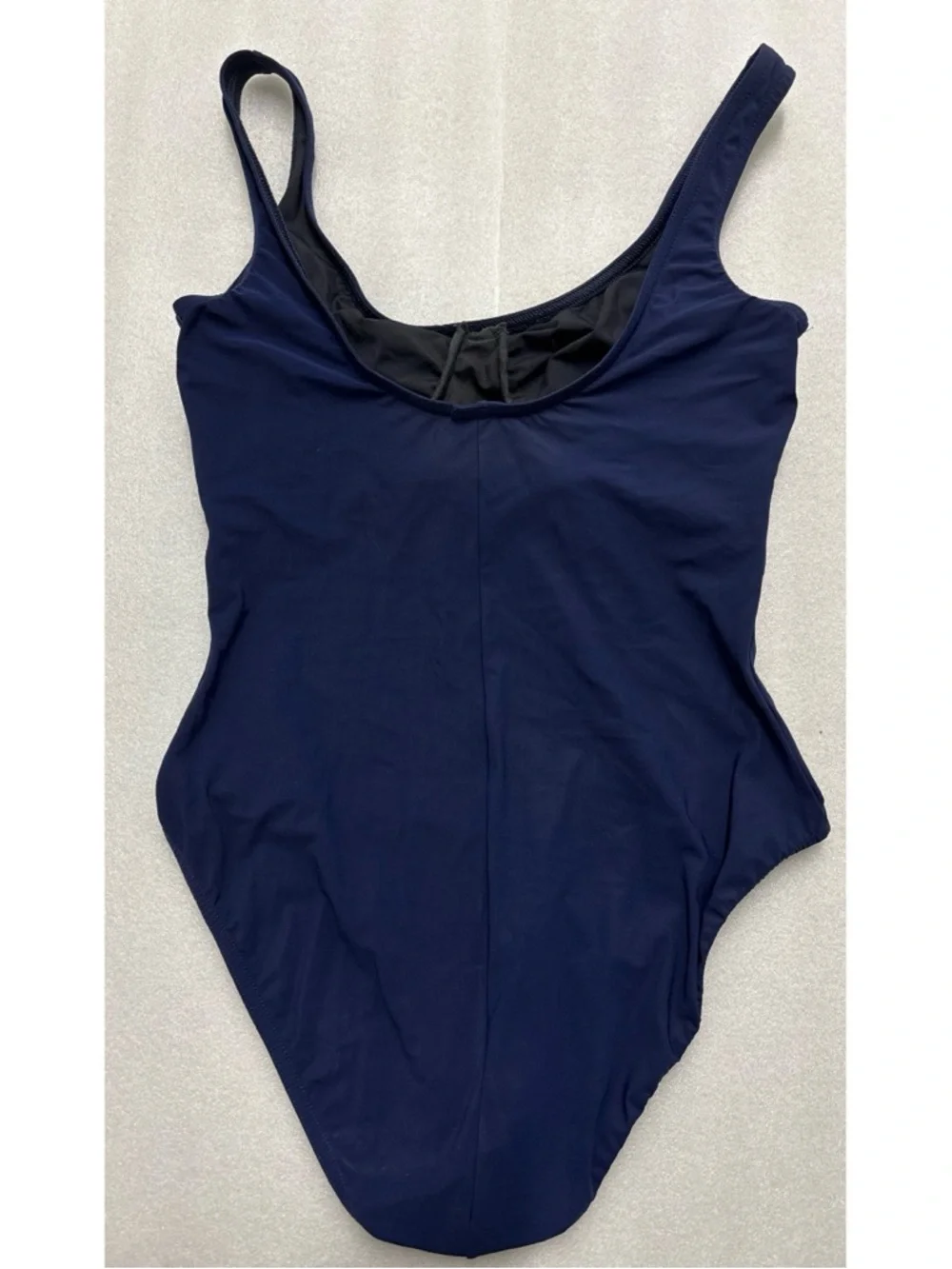 Karla Collette Classic Sleek Navy One-Piece Swimsuit ~ Waist Tie~ Size 14 - Picture 3 of 10